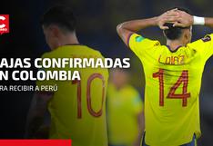 La selección Colombia y sus bajas confirmadas con miras al partido contra Perú