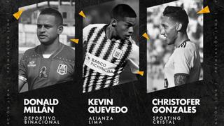 Kevin Quevedo, Donald Millán y Christofer Gonzales están nominados a Mejor Jugador del Año de la Liga 1