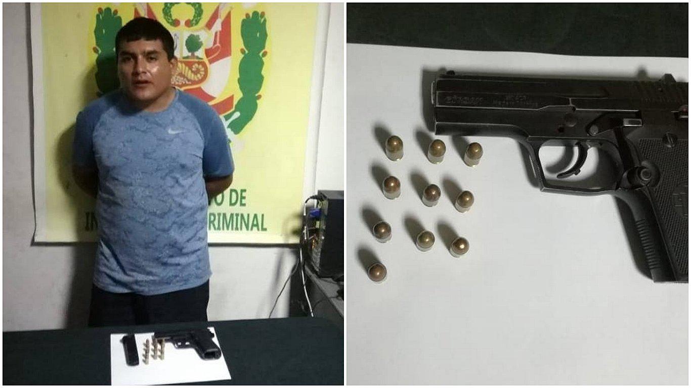 Hombre es intervenido con arma de fuego y nueve cartuchos 