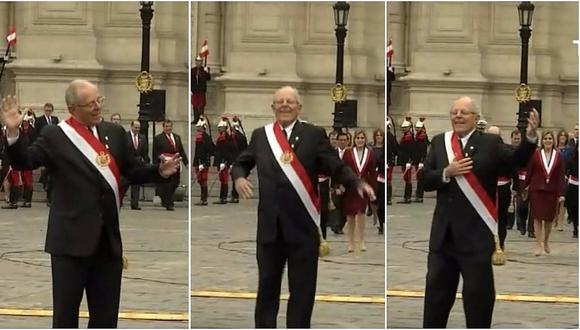 Fiestas Patrias: PPK y su peculiar baile para apresurar a su gabinete de ministros (VIDEO)