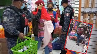 Huancayo: “Tenderas” usan  a bebé para robar y esconder productos entre sus mantas 