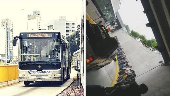Bus del Metropolitano quedó varado y generó extensa cola (VIDEO)