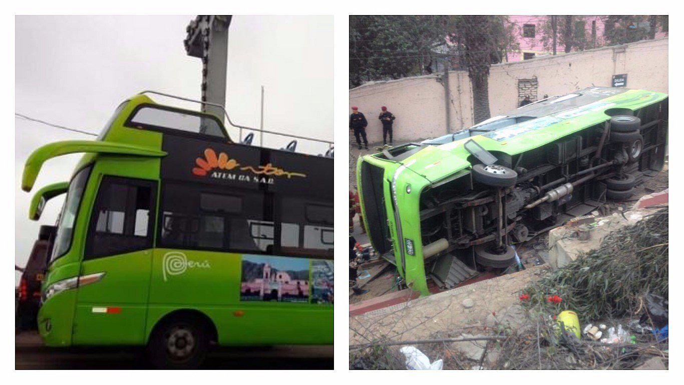 Así era el bus turístico volcado en el cerro San Cristóbal [FOTOS]