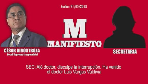 Nuevo audio revela reunión de César Hinostroza con exprocurador Luis Vargas Valdivia