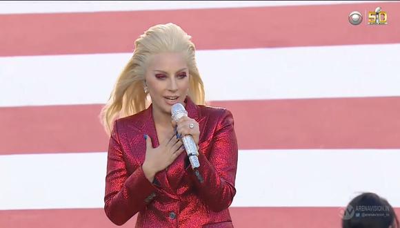 SuperBowl: Lady Gaga cantó el himno de Estados Unidos