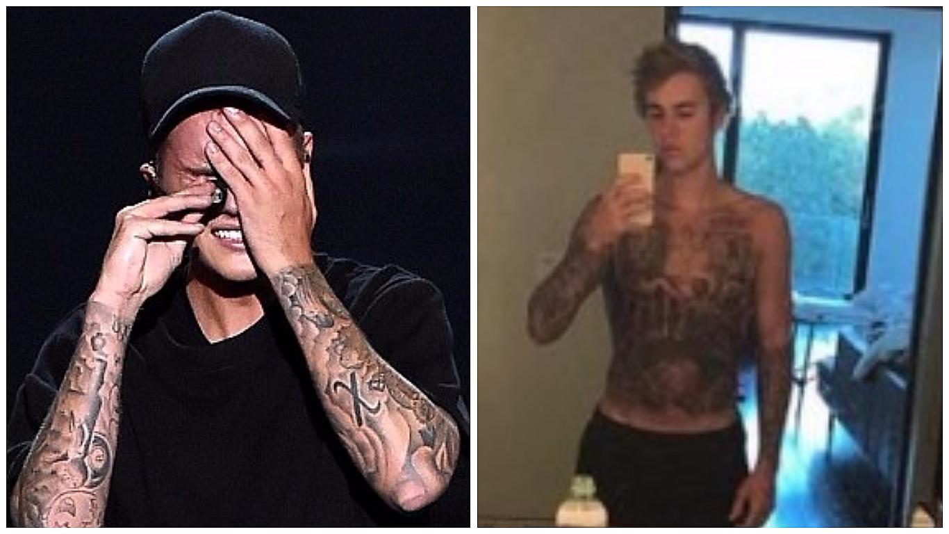 Justin Bieber impacta con tatuaje en todo el abdomen y lo critican (VIDEO)