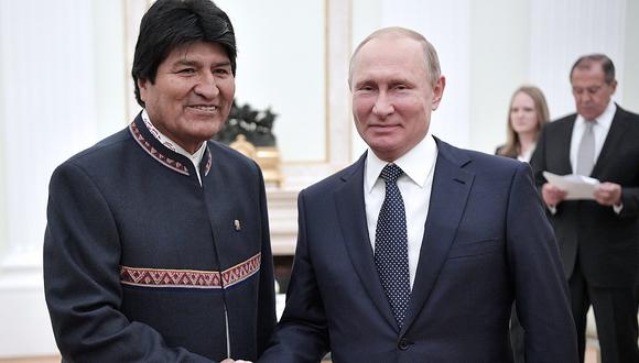 Vladímir Putin invita a Evo Morales a Rusia para establecer alianza económica estratégica