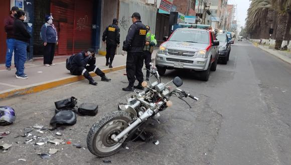 Accidente dejó herido a Vladimir Atencio Lupaca en la concurrida arteria del centro de Tacna. (Foto: Difusión)