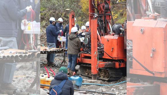 Rescatistas buscan a dos mineros atrapados bajo tierra a través de un endoscopio en una mina de zinc en Bonghwa, provincia de Gyeongsang del Norte, Corea del Sur, el 03 de noviembre de 2022. (Foto de EFE/EPA/YONHAP)