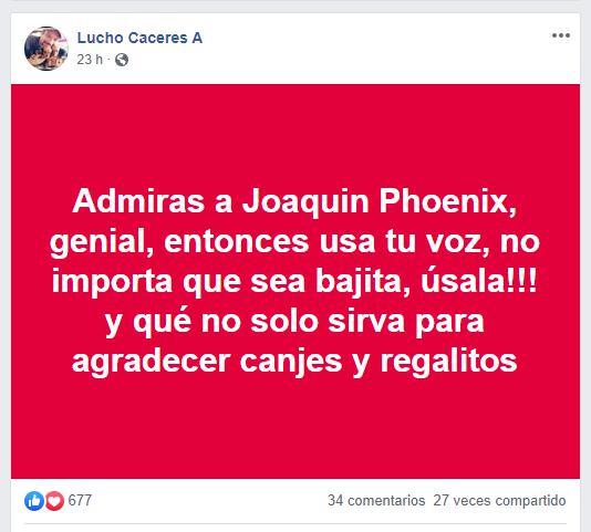 Lucho Cáceres y su polémico mensaje a influencers peruanos