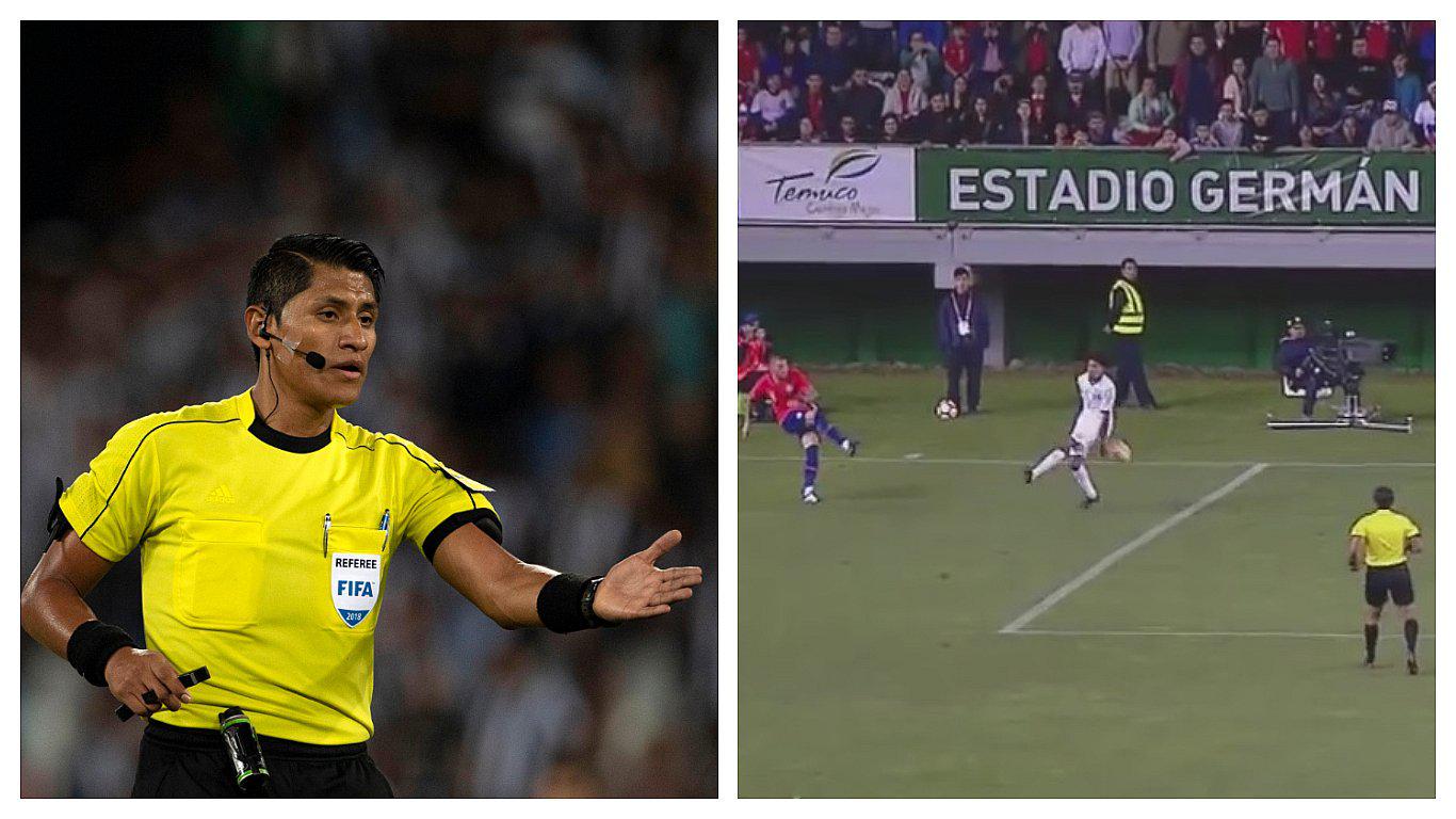 ​Árbitro peruano cobró inexistente penal a favor de Chile ante Honduras (VIDEO)