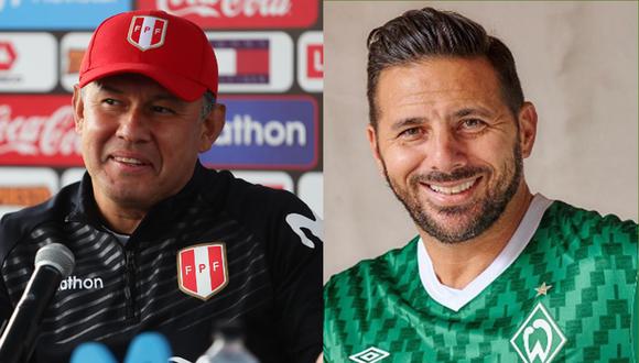El 'Bombardero' le deseo lo mejor a Juan Reynoso como técnico de Perú. Foto: GEC/ IG Werder Bremen.