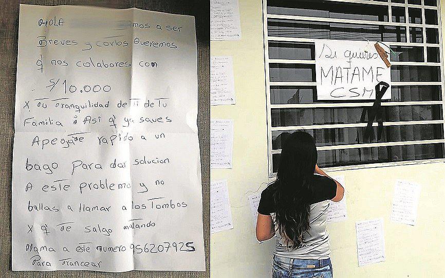 Madre de familia pega cartas extorsivas en su vivienda  tras ser víctima de amenazas 