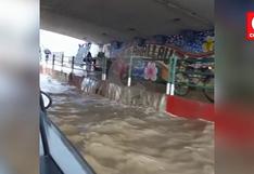 Viaducto en puente Giráldez en centro de Huancayo se inunda tras intensa lluvia (VIDEO)