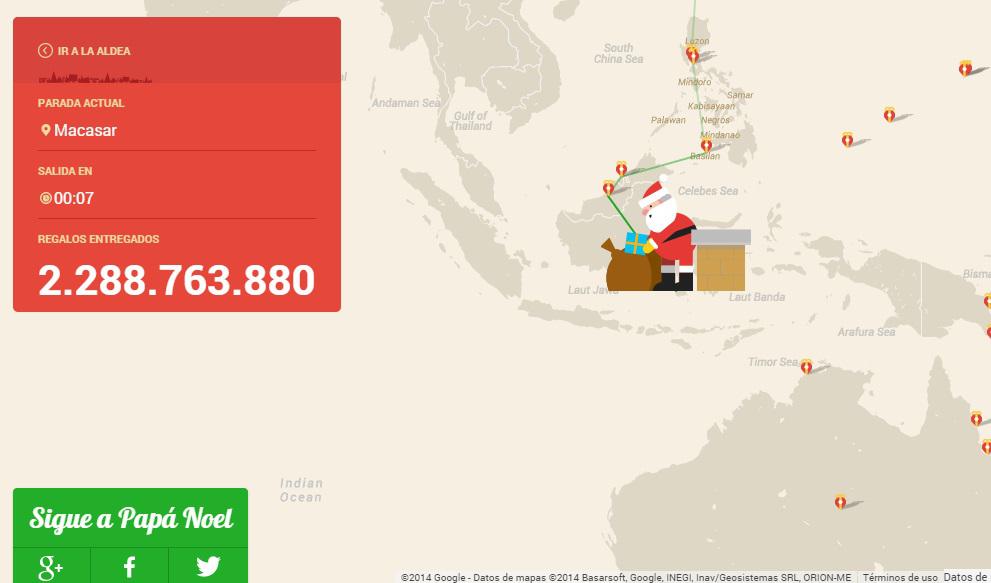 ​Navidad 2014: Sigue el tradicional recorrido de Papa Noel