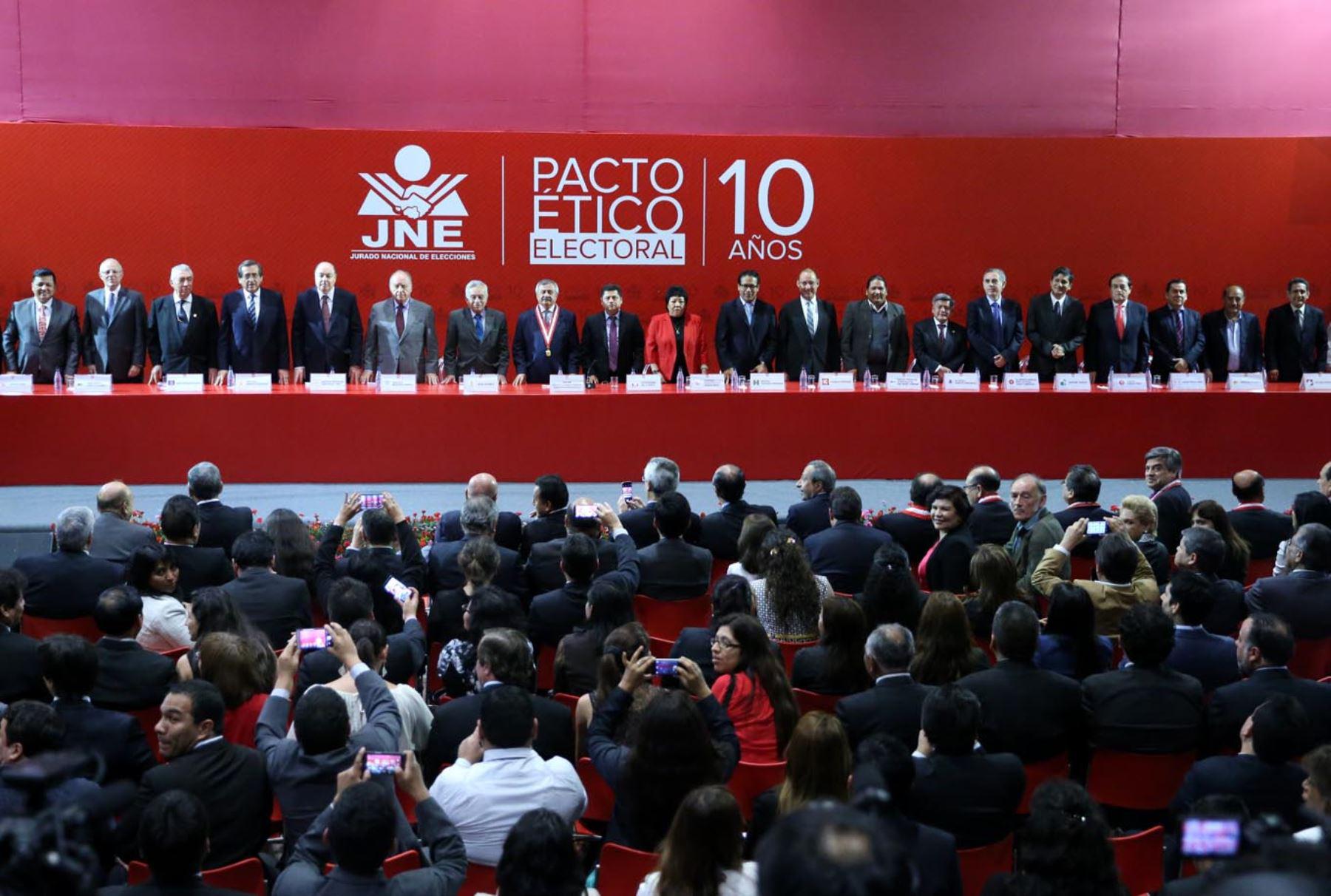 ​Elecciones 2016: Partidos suscribieron el Pacto Ético Electoral