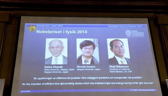 Tres japoneses ganan el premio Nobel de Física por inventar el diodo de luz LED