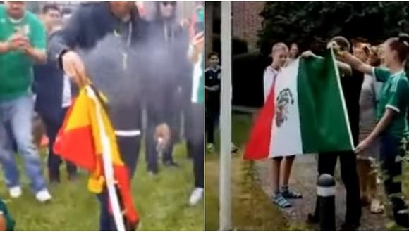 Hinchas quemaron bandera de Alemania mientras que teutones izaron la de México tras partido (VIDEO)
