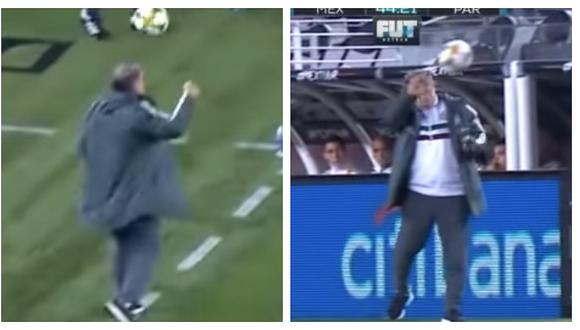 ​Técnico de Paraguay le metió un pelotazo en la cara al 'Tata' Martino (VIDEO)