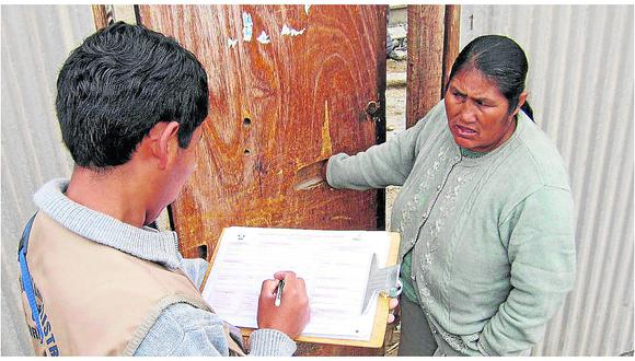 ​29 mil 885 personas requiere el Inei en Junín para el censo de población y vivienda 