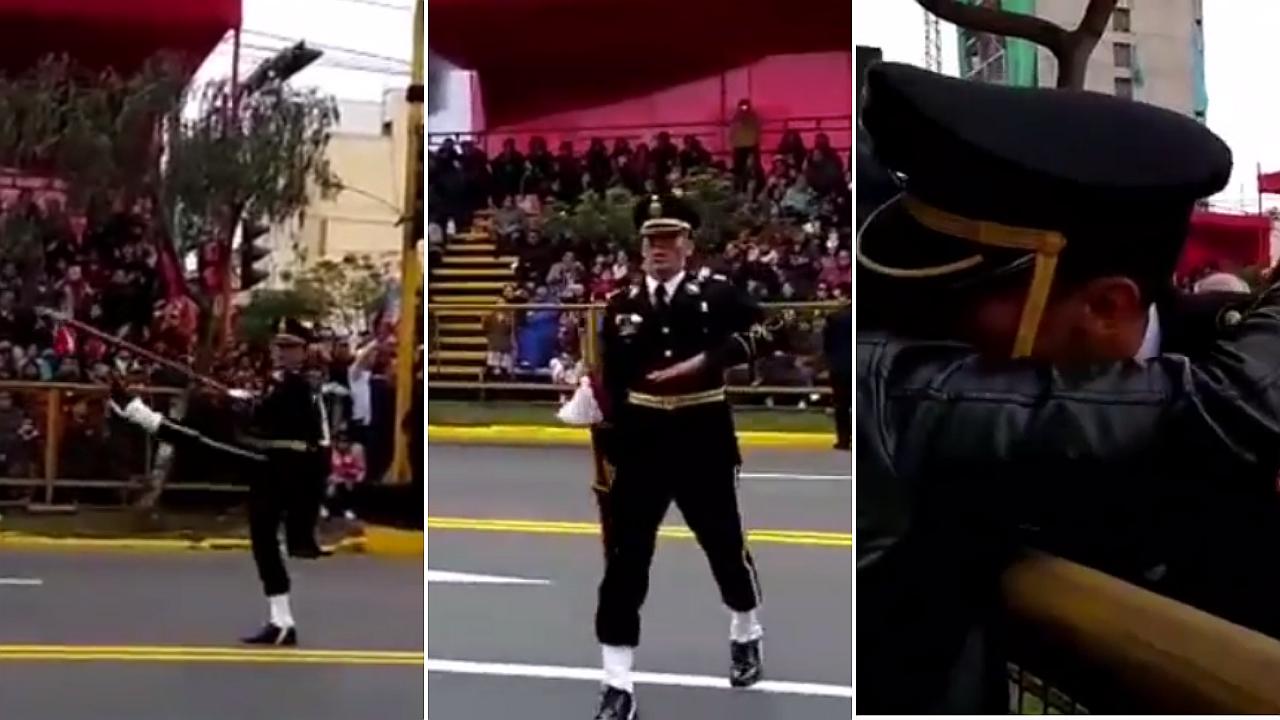 Policía conmueve al darle una rosa a su mamá en desfile: "Que me veas es mi mayor recompensa" (VIDEO)