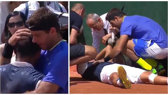 El desgarrador llanto de un tenista español y el consuelo de Del Potro en pleno partido [VIDEO]