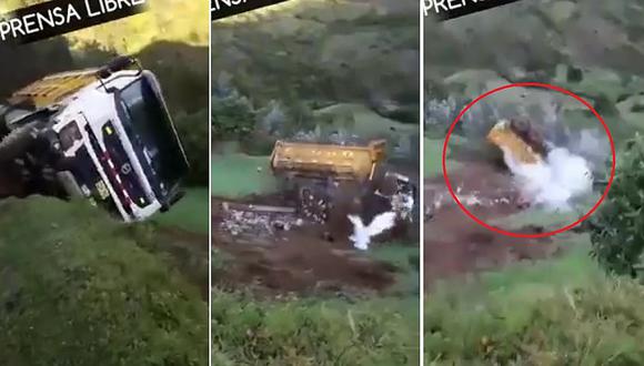 Camión cae a abismo de más de 200 metros (VIDEO) 
