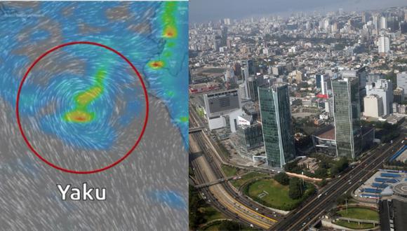 Ciclón de características tropicales no organizado "Yaku" se desarrolla frente al mar peruano. Foto: Composición