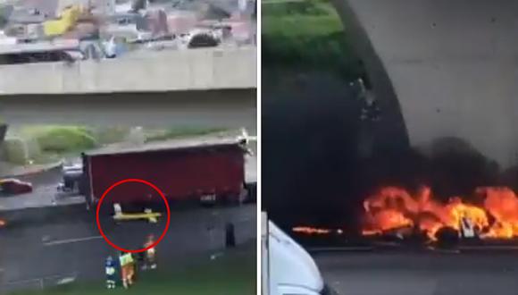 Dos muertos deja caída de helicóptero en Brasil