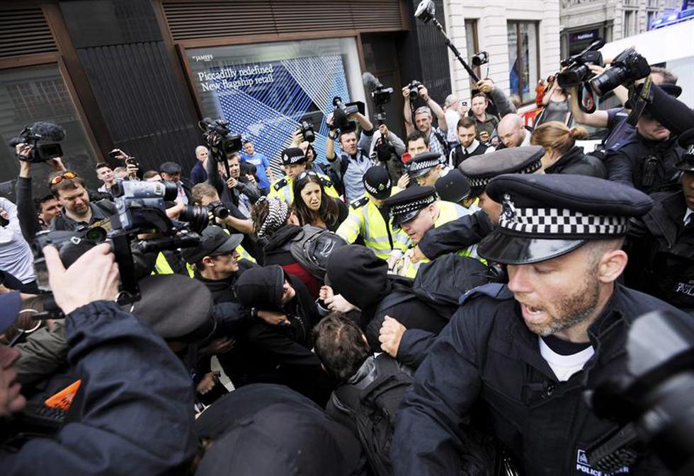 Más de treinta detenidos en Londres en protesta contra el G8