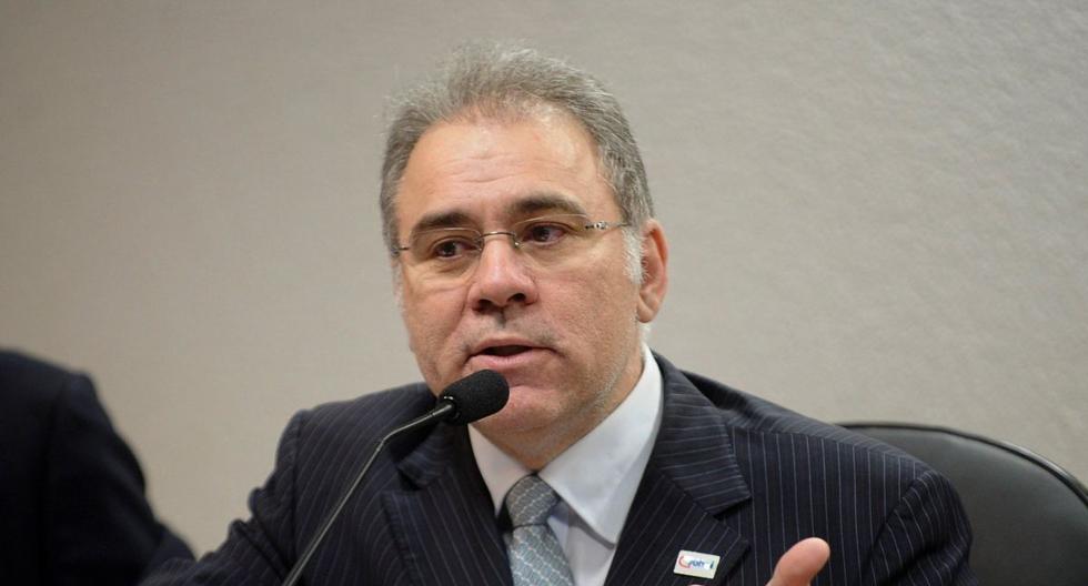 Imagen muestra al nuevo ministro de Salud de Brasil, Marcelo Queiroga, durante una intervención. (EFE/AGENCIA SENADO /Marcos Oliveira).