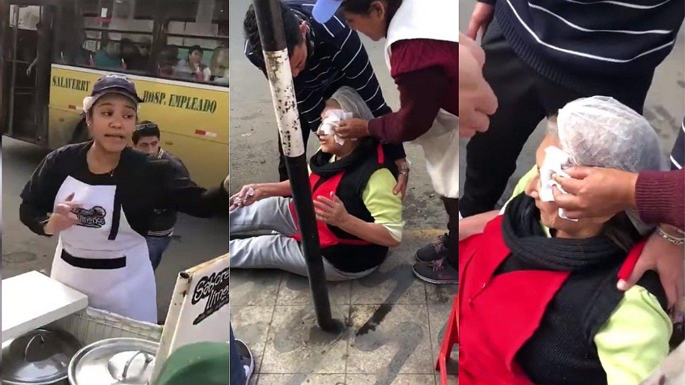 Venezolana empuja a una anciana y la deja con una herida en el rostro (VIDEO)