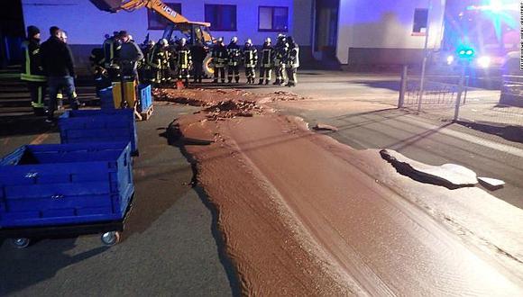 ​Alemania: Derrame de chocolate inundó una calle (FOTOS)