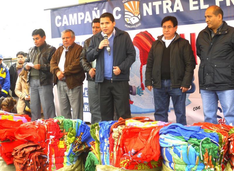 Villa El Salvador dona 1,200 frazadas a pobladores de Lomo de Corvina