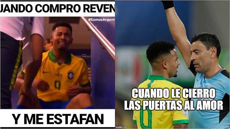 Estos son los memes que dejó el llanto de Gabriel Jesús tras ser expulsado (FOTOS)