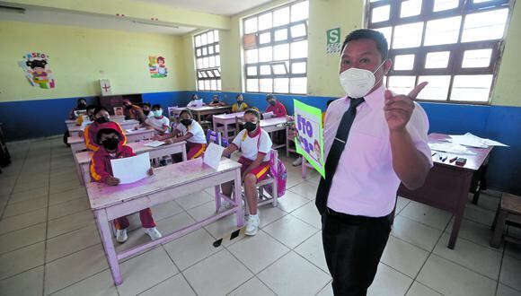 Minedu se muestra a favor de flexibilizar el uso de mascarillas en los escolares. (Foto: Minedu)