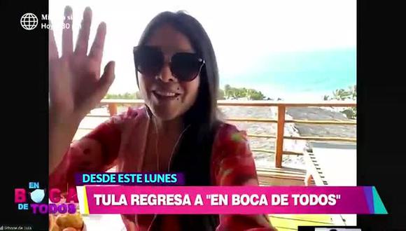 Tula Rodríguez anuncia su regreso a la TV tras el fallecimiento de Javier Carmona. (Foto: Captura América TV)