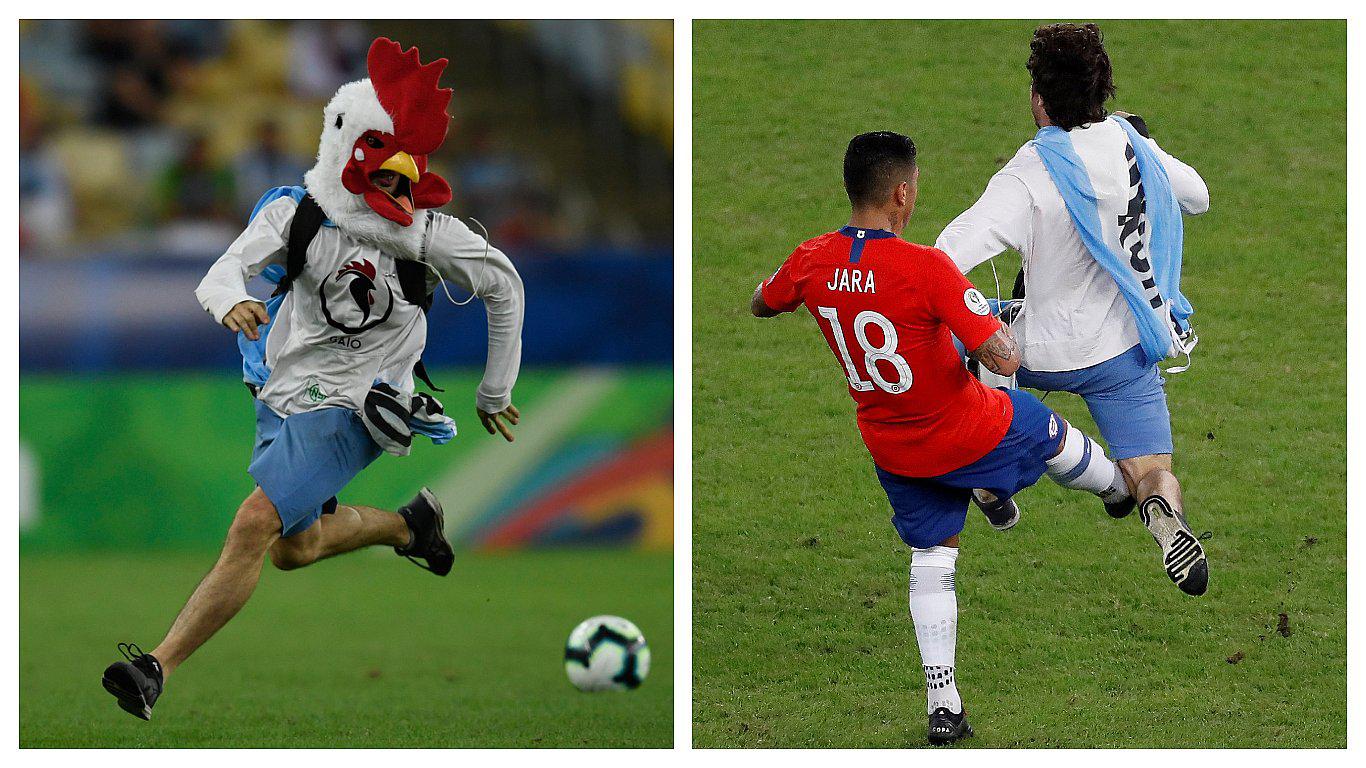 ​Copa América: sujeto que se metió a la cancha envió mensaje hostil a chilenos (VIDEO)