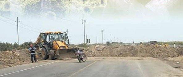 Colocan desmonte en cada ingreso a Chocope para prevenir coronavirus 