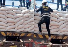 Policía de Cusco incauta sacos de azúcar, harina y maíz valorizados en 300 mil soles