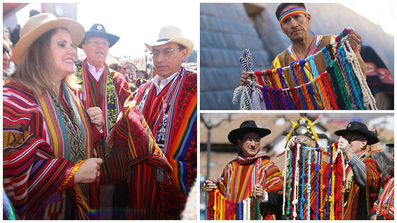 El Inca le entrega khipu a PPK para que gobierne con sabiduría