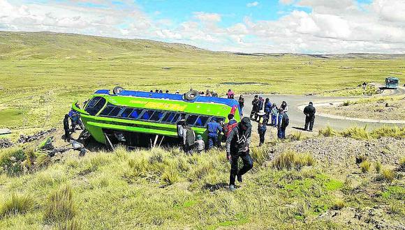 Mujer y dos niños mueren en accidente de ómnibus en la carretera a Vilquechico