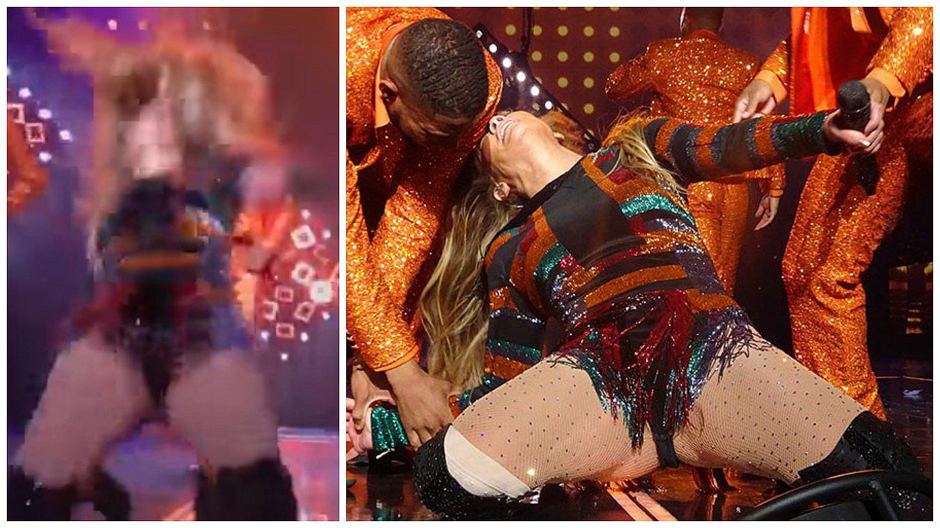 Jennifer López: doloroso accidente la dejó en el suelo en medio de show (VIDEO)