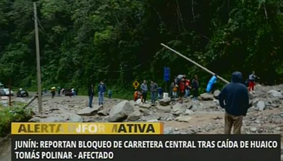 Caída de huaico en Junín bloquea la Carretera Central