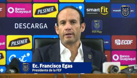 Francisco Egas se pronunció sobre la resolución de FIFA por el caso de Byron Castillo. (Foto: FEF)