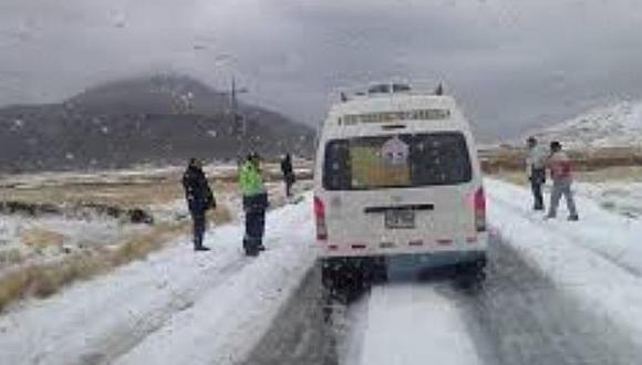 Carreteras de la región Puno son afectadas por granizo de las últimas horas 