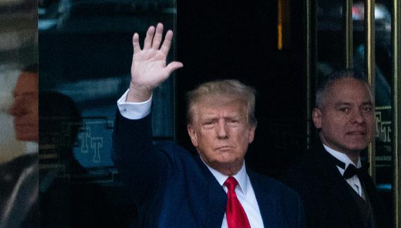 El ex presidente de Estados Unidos, Donald Trump, llega al Tribunal Federal de Manhattan para ser imputado, el 4 de abril de 2023. (Foto de Bryan R. Smith / AFP).