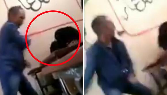 Detienen a maestro por golpear brutalmente a su alumna en Marruecos (VIDEO)