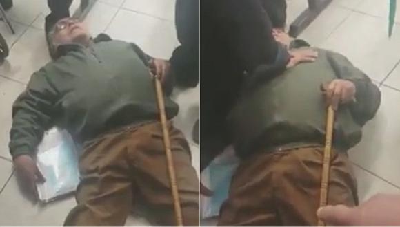 Anciano se desmaya tras reclamar por pésima atención en hospital público (VIDEO)