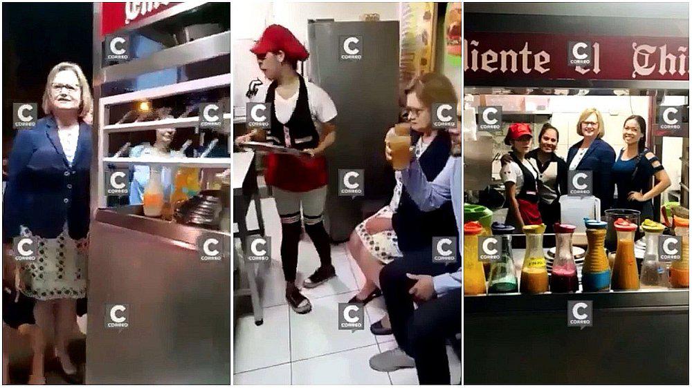 Nancy Lange disfrutó de emoliente en puesto del Cercado de Lima (FOTOS Y VIDEO)